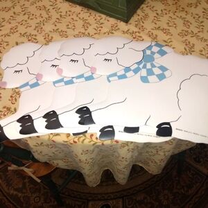 4 Vintage Plastic Lamb Placemats